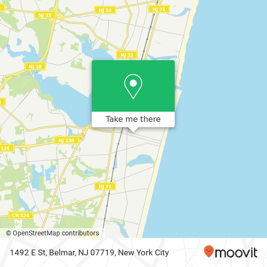 Mapa de 1492 E St, Belmar, NJ 07719