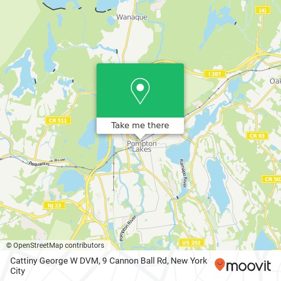 Mapa de Cattiny George W DVM, 9 Cannon Ball Rd