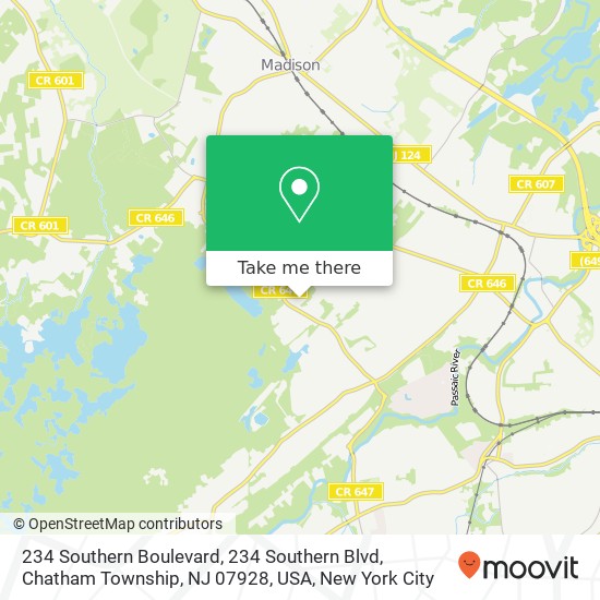 Mapa de 234 Southern Boulevard, 234 Southern Blvd, Chatham Township, NJ 07928, USA