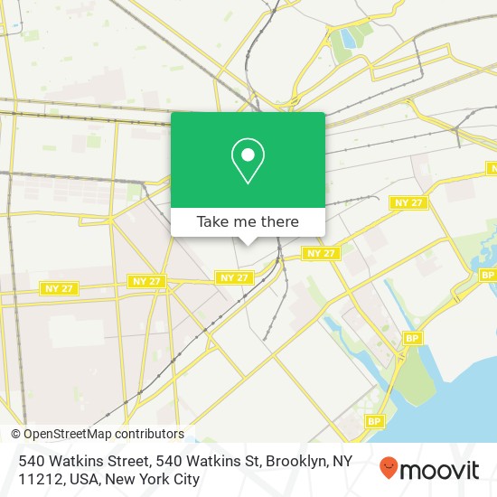 540 Watkins Street, 540 Watkins St, Brooklyn, NY 11212, USA map