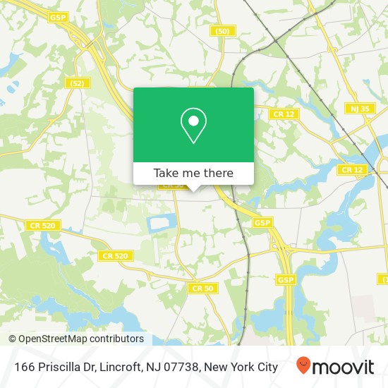 166 Priscilla Dr, Lincroft, NJ 07738 map