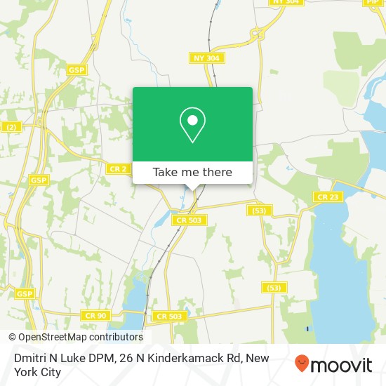 Mapa de Dmitri N Luke DPM, 26 N Kinderkamack Rd
