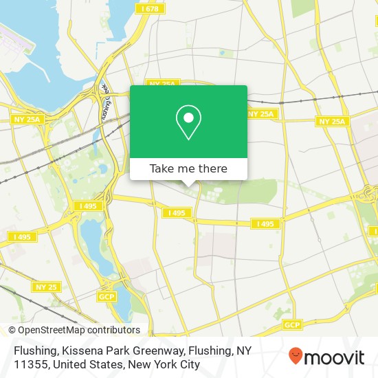 Flushing, Kissena Park Greenway, Flushing, NY 11355, United States map