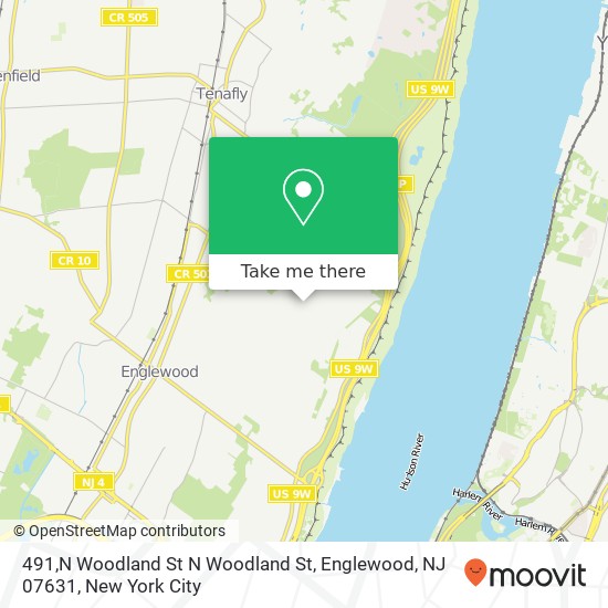 Mapa de 491,N Woodland St N Woodland St, Englewood, NJ 07631