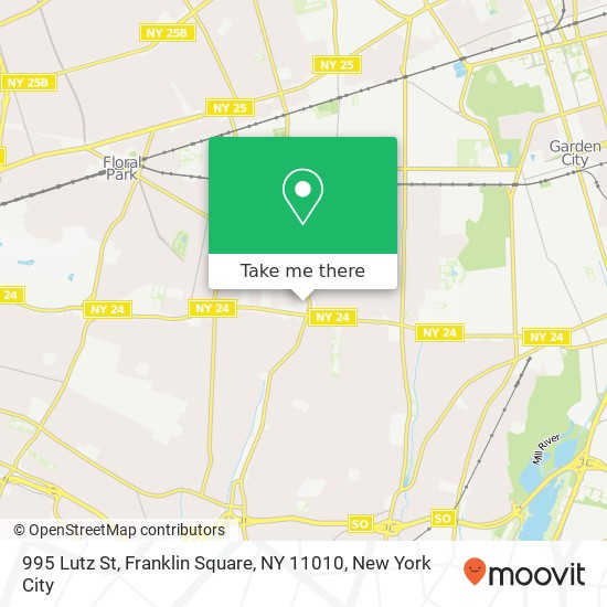 Mapa de 995 Lutz St, Franklin Square, NY 11010