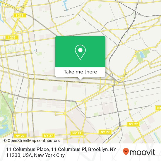 11 Columbus Place, 11 Columbus Pl, Brooklyn, NY 11233, USA map