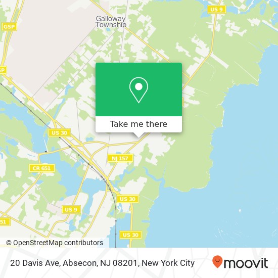 Mapa de 20 Davis Ave, Absecon, NJ 08201