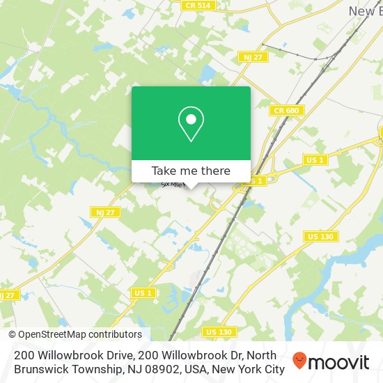 Mapa de 200 Willowbrook Drive, 200 Willowbrook Dr, North Brunswick Township, NJ 08902, USA