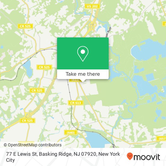 Mapa de 77 E Lewis St, Basking Ridge, NJ 07920
