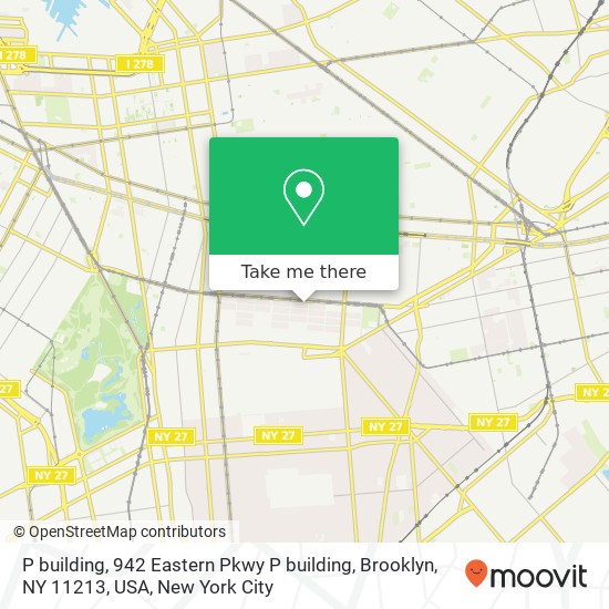 P  building, 942 Eastern Pkwy P  building, Brooklyn, NY 11213, USA map