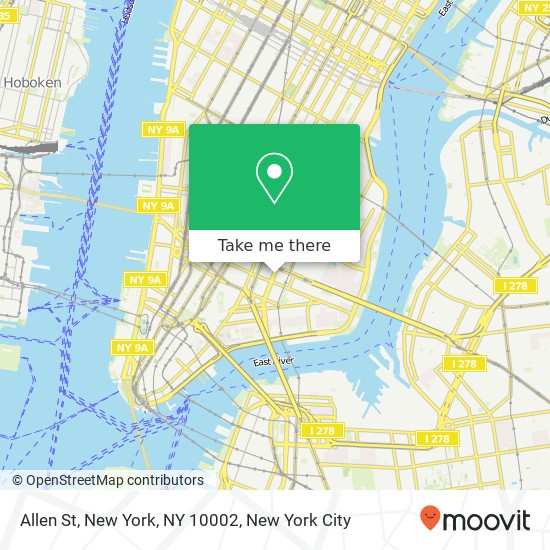 Allen St, New York, NY 10002 map