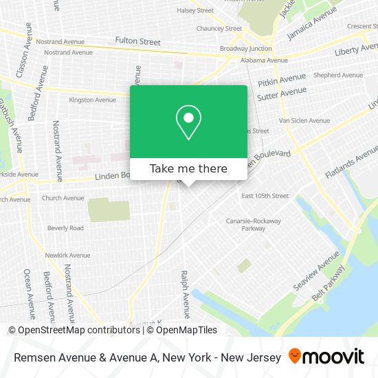 Remsen Avenue & Avenue A map