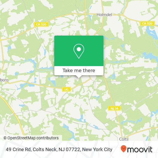 Mapa de 49 Crine Rd, Colts Neck, NJ 07722