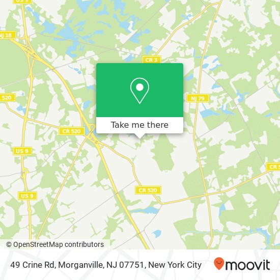 Mapa de 49 Crine Rd, Morganville, NJ 07751