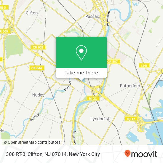 Mapa de 308 RT-3, Clifton, NJ 07014