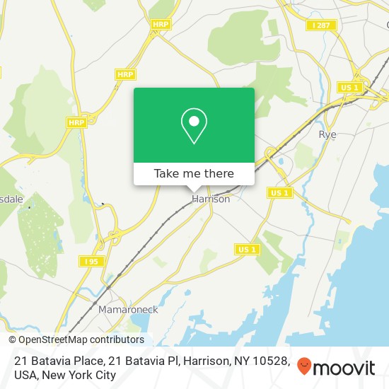 Mapa de 21 Batavia Place, 21 Batavia Pl, Harrison, NY 10528, USA
