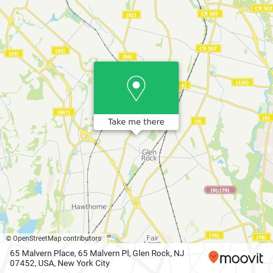 65 Malvern Place, 65 Malvern Pl, Glen Rock, NJ 07452, USA map