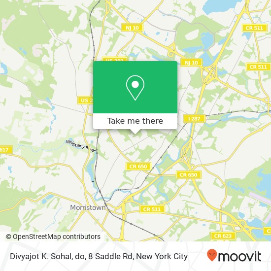 Divyajot K. Sohal, do, 8 Saddle Rd map