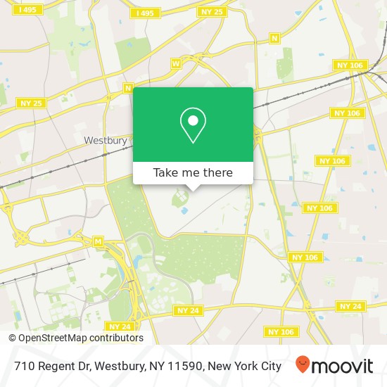 Mapa de 710 Regent Dr, Westbury, NY 11590