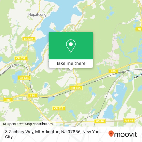 Mapa de 3 Zachary Way, Mt Arlington, NJ 07856