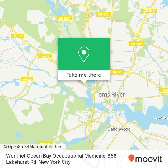 Mapa de Worknet Ocean Bay Occupational Medicine, 368 Lakehurst Rd