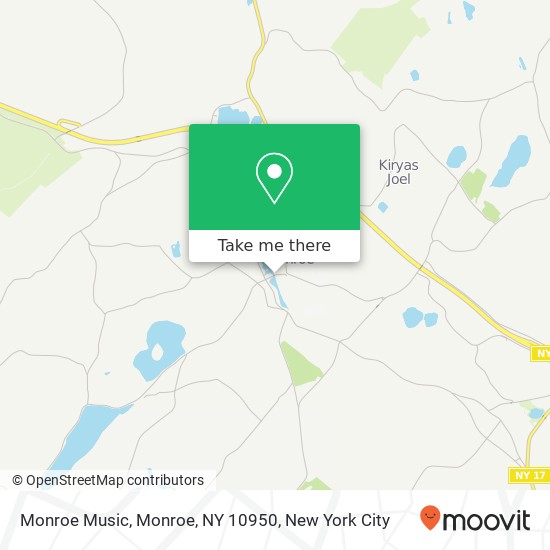 Mapa de Monroe Music, Monroe, NY 10950