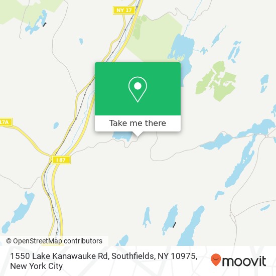 Mapa de 1550 Lake Kanawauke Rd, Southfields, NY 10975
