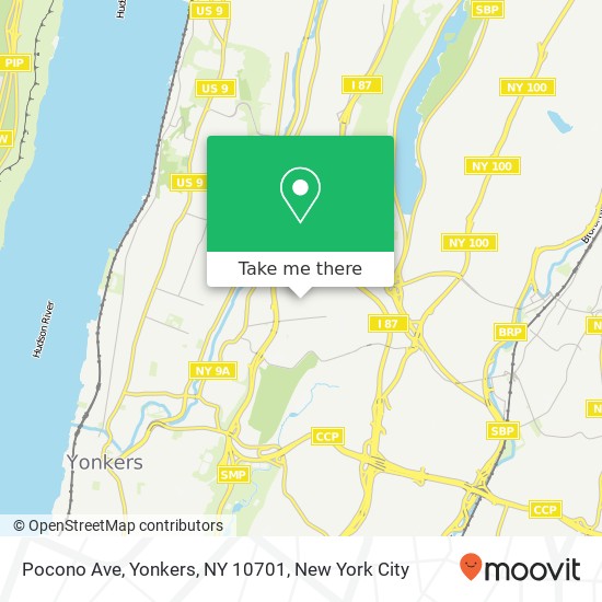 Mapa de Pocono Ave, Yonkers, NY 10701