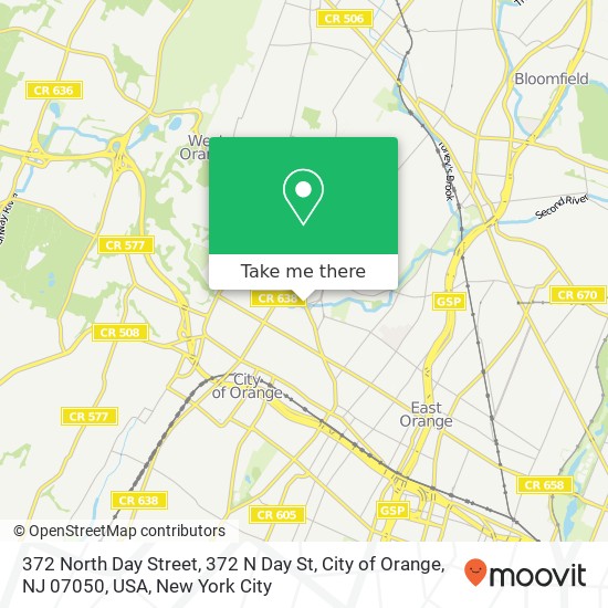 Mapa de 372 North Day Street, 372 N Day St, City of Orange, NJ 07050, USA