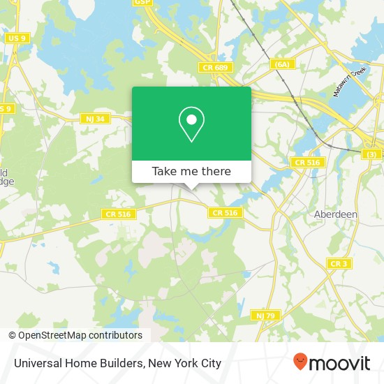 Universal Home Builders map