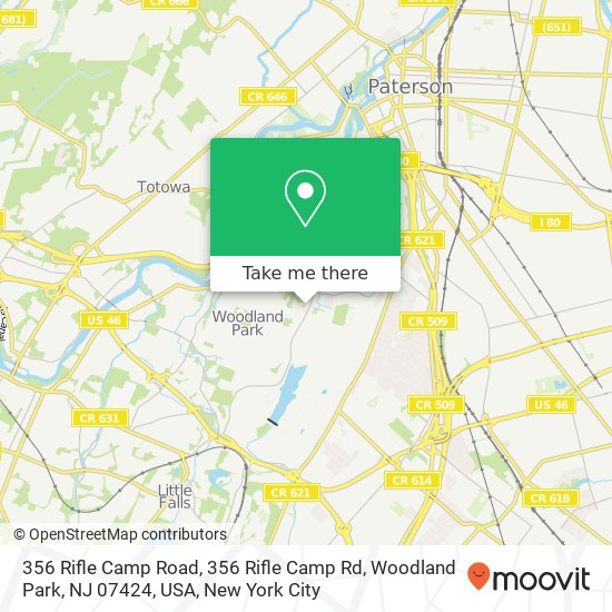 356 Rifle Camp Road, 356 Rifle Camp Rd, Woodland Park, NJ 07424, USA map