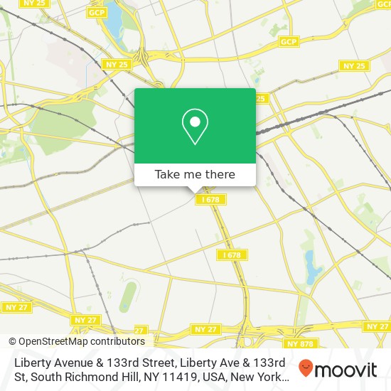 Liberty Avenue & 133rd Street, Liberty Ave & 133rd St, South Richmond Hill, NY 11419, USA map