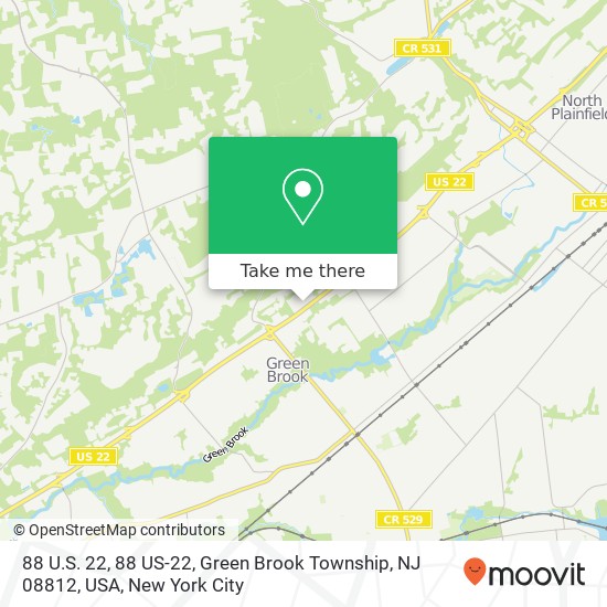 88 U.S. 22, 88 US-22, Green Brook Township, NJ 08812, USA map