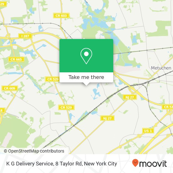 K G Delivery Service, 8 Taylor Rd map