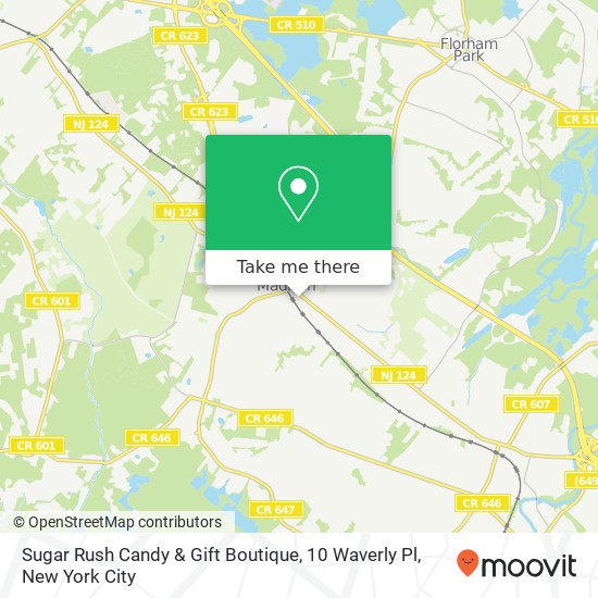 Mapa de Sugar Rush Candy & Gift Boutique, 10 Waverly Pl