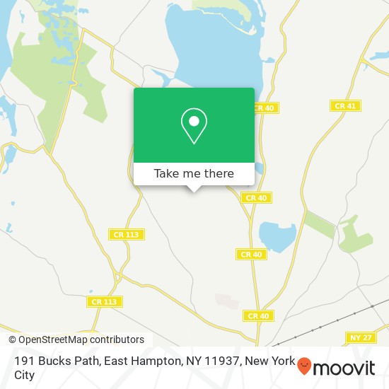 Mapa de 191 Bucks Path, East Hampton, NY 11937