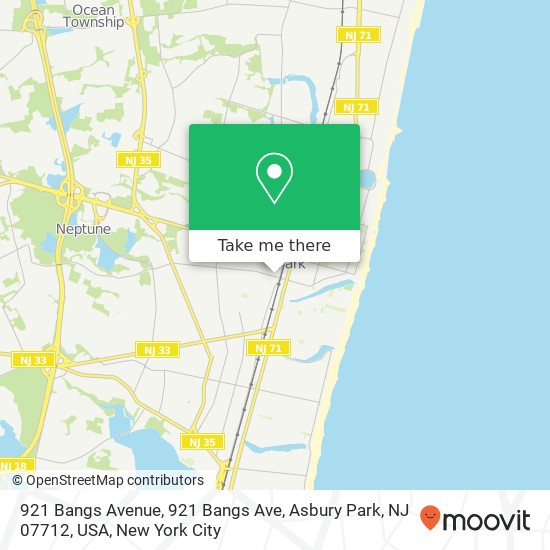 921 Bangs Avenue, 921 Bangs Ave, Asbury Park, NJ 07712, USA map