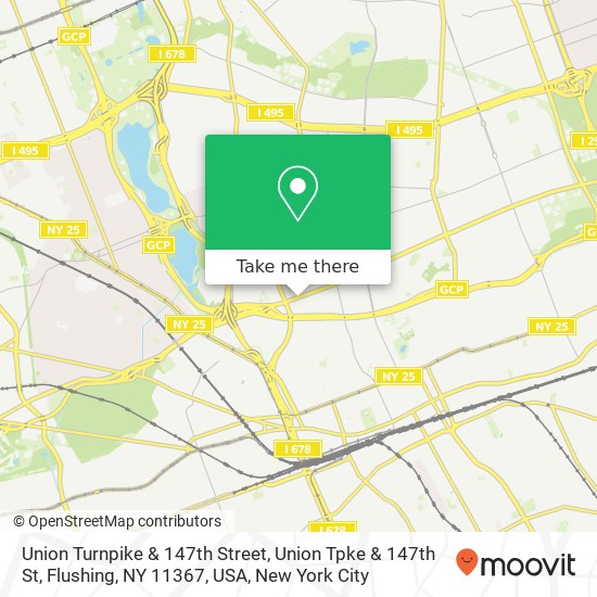 Mapa de Union Turnpike & 147th Street, Union Tpke & 147th St, Flushing, NY 11367, USA