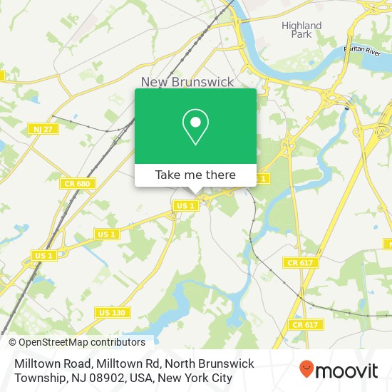 Mapa de Milltown Road, Milltown Rd, North Brunswick Township, NJ 08902, USA