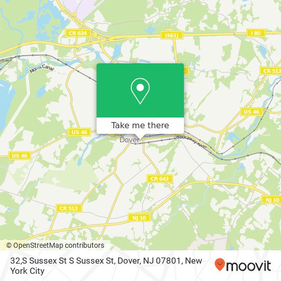 Mapa de 32,S Sussex St S Sussex St, Dover, NJ 07801