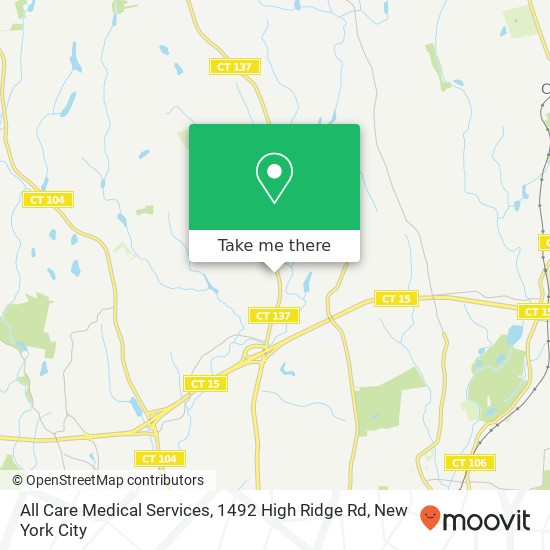 Mapa de All Care Medical Services, 1492 High Ridge Rd