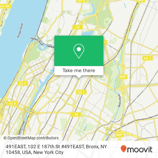 491EAST, 102 E 187th St #491EAST, Bronx, NY 10458, USA map
