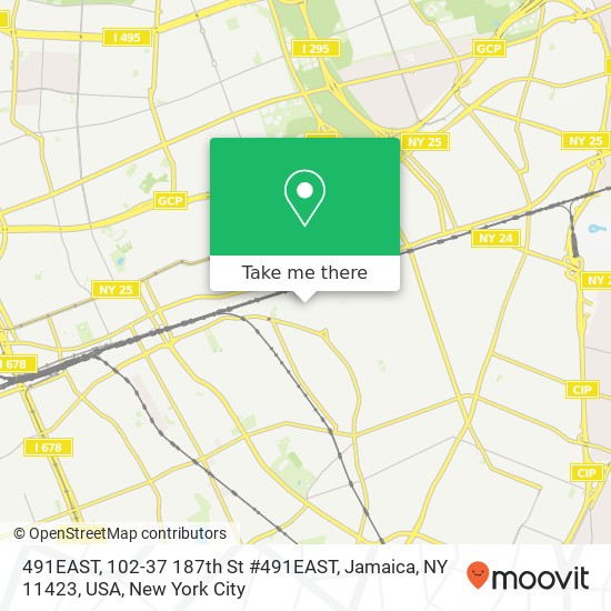 Mapa de 491EAST, 102-37 187th St #491EAST, Jamaica, NY 11423, USA