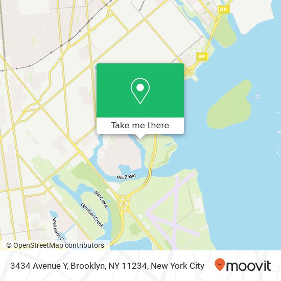 Mapa de 3434 Avenue Y, Brooklyn, NY 11234