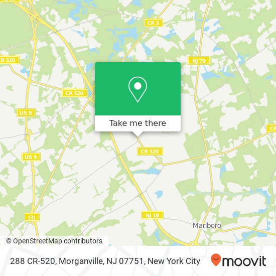 Mapa de 288 CR-520, Morganville, NJ 07751