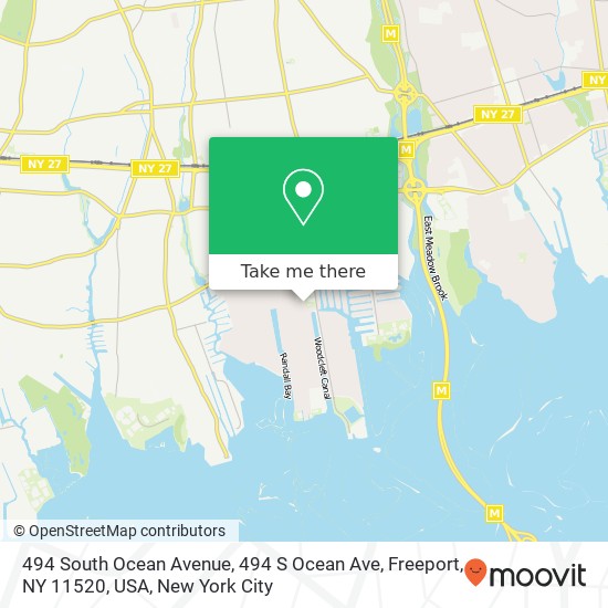 Mapa de 494 South Ocean Avenue, 494 S Ocean Ave, Freeport, NY 11520, USA