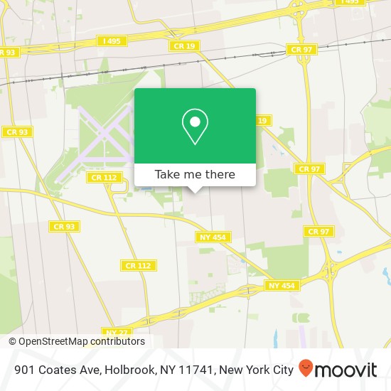 Mapa de 901 Coates Ave, Holbrook, NY 11741