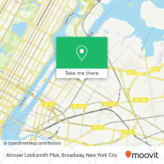 Alcoser Locksmith Plus, Broadway map