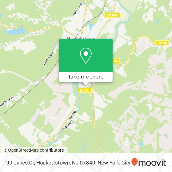 Mapa de 99 Janes Dr, Hackettstown, NJ 07840