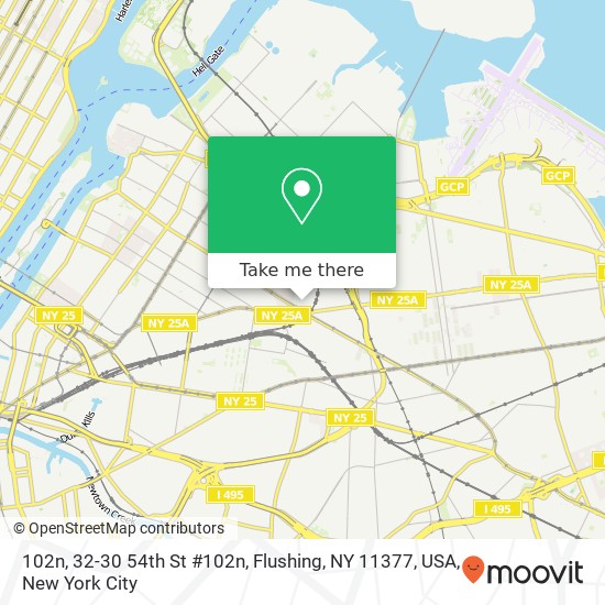 Mapa de 102n, 32-30 54th St #102n, Flushing, NY 11377, USA